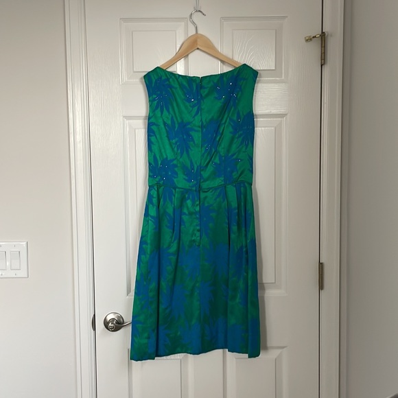 VINTAGE Gorgeous Mardi Gras New York Blue and Green Dress - Picture 7 of 11